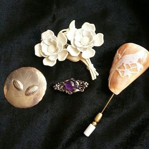 4 pc. VINTAGE PIN BROOCH Jewelry Lot